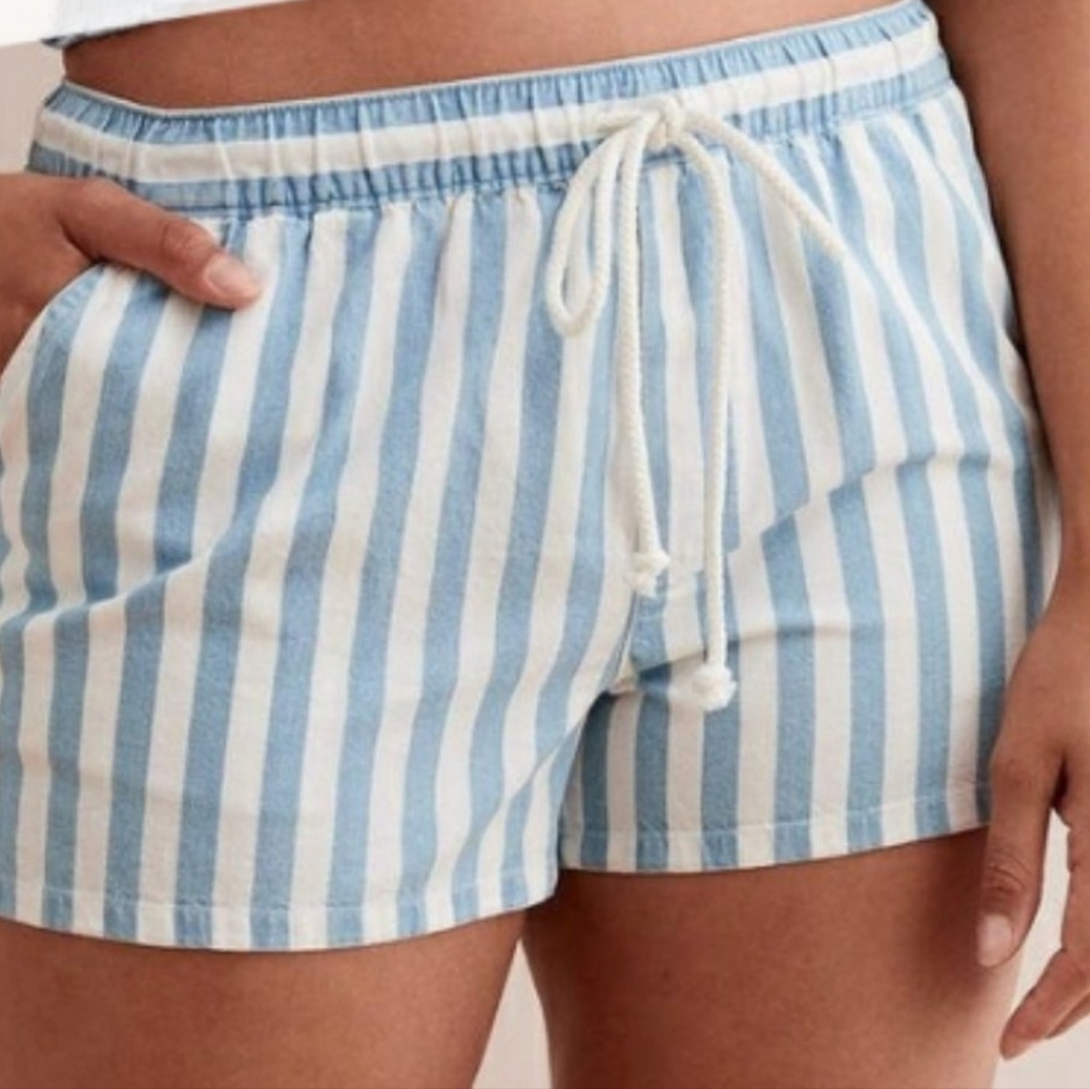 Aerie- Blue And White Draw String Short. Size Xl - image 1